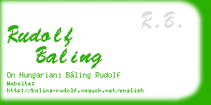 rudolf baling business card